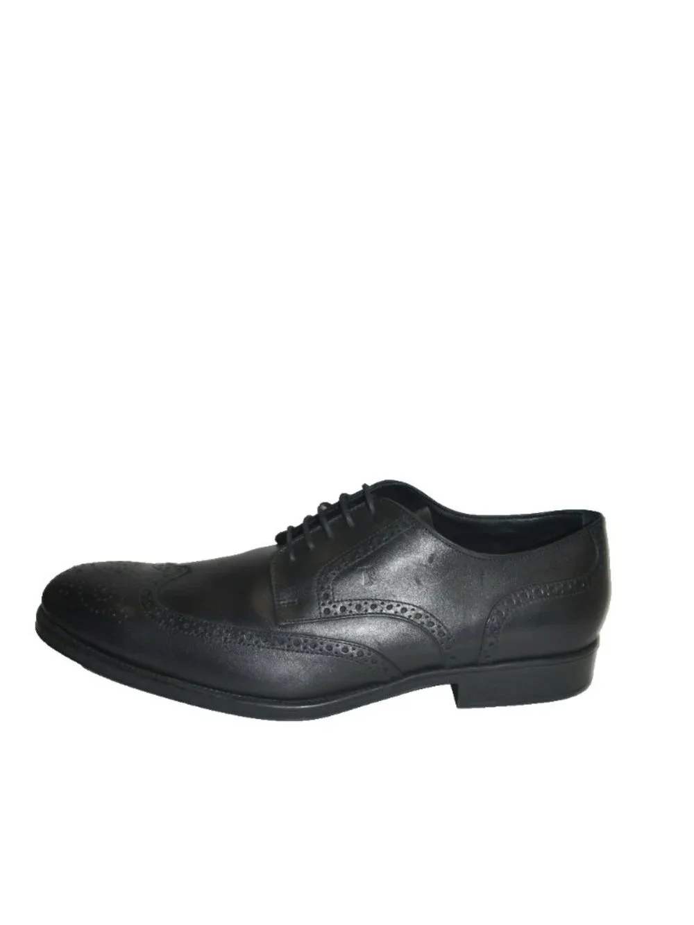 New! MEN'S TOD'S WINGTIP DERBY SHOES IN BLACK LEATHER Sz 12.5 Italy 13.5 US DD33